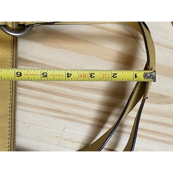 Fossil Yellow Leather Shoulder Bag With Inner & Outer Zippers - Picture 10 of 12